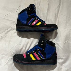 Adidas Originals high top neon sneakers size 8.5